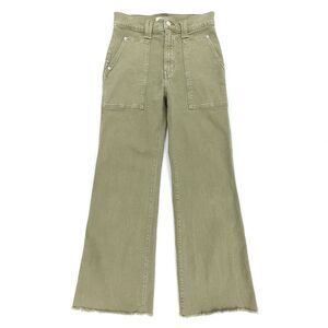 MADEWELL 11" High-Rise Flare Jeans Garment-Dyed Workwear Vintage Surplus Green
